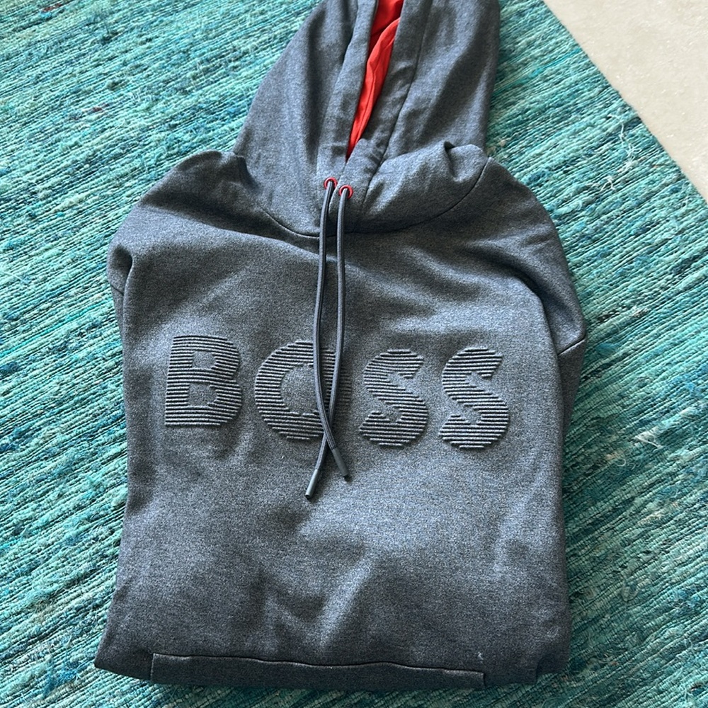 Boss Gray and Orange Sweatshirt Hoodie
